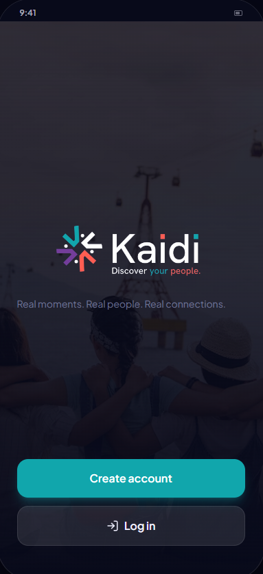 Kaidi welcome screen