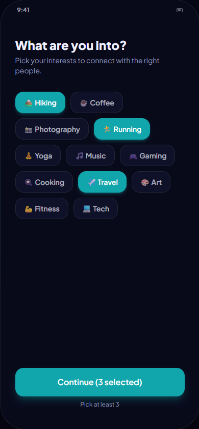 Kaidi interests screen
